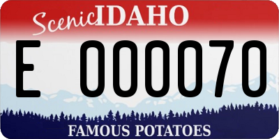 ID license plate E000070