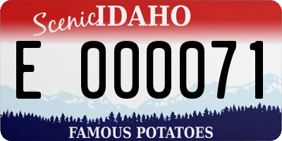 ID license plate E000071