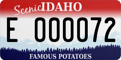 ID license plate E000072