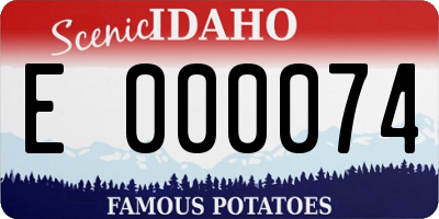 ID license plate E000074