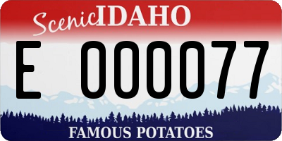 ID license plate E000077