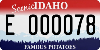 ID license plate E000078