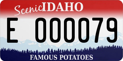 ID license plate E000079