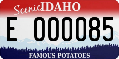 ID license plate E000085