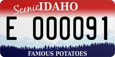 ID license plate E000091
