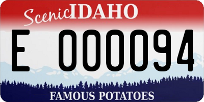 ID license plate E000094