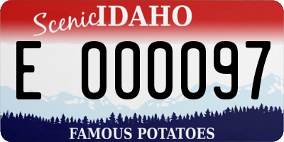 ID license plate E000097