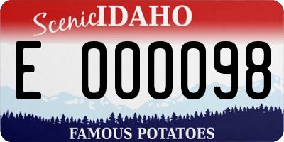 ID license plate E000098