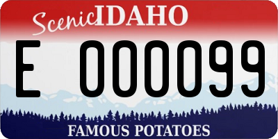 ID license plate E000099