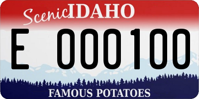 ID license plate E000100