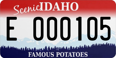 ID license plate E000105