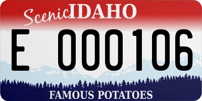 ID license plate E000106