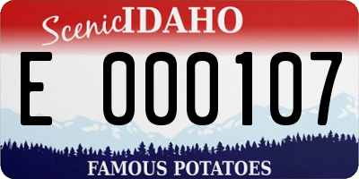 ID license plate E000107