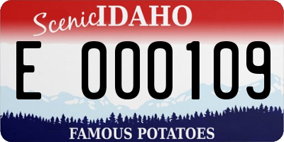 ID license plate E000109