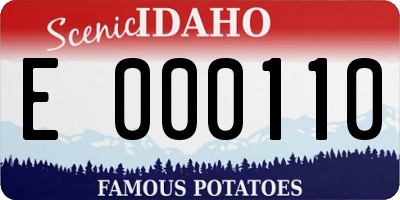 ID license plate E000110