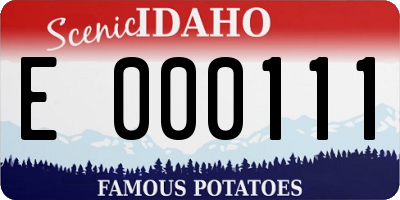 ID license plate E000111