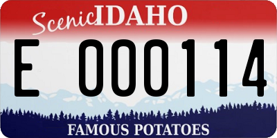 ID license plate E000114