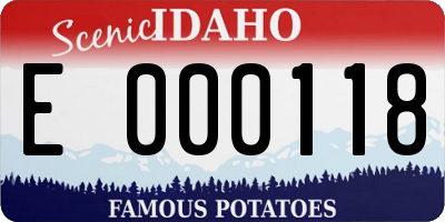 ID license plate E000118