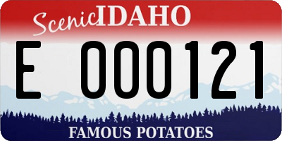 ID license plate E000121