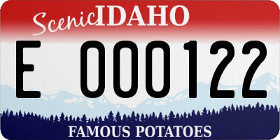 ID license plate E000122