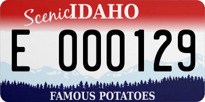 ID license plate E000129