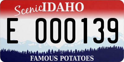 ID license plate E000139
