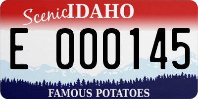 ID license plate E000145