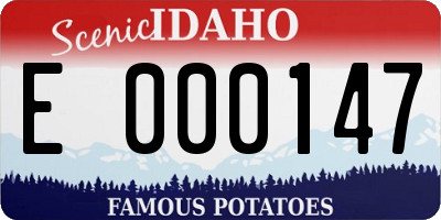 ID license plate E000147