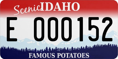 ID license plate E000152