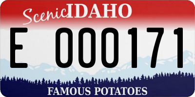 ID license plate E000171