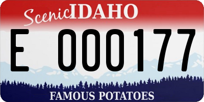 ID license plate E000177