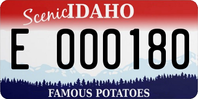 ID license plate E000180