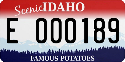 ID license plate E000189