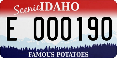 ID license plate E000190