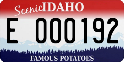ID license plate E000192