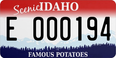 ID license plate E000194