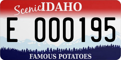 ID license plate E000195