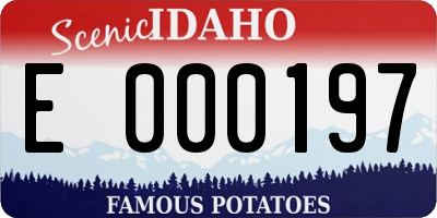 ID license plate E000197