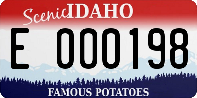 ID license plate E000198