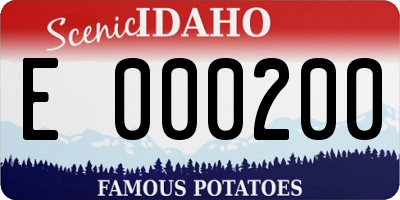 ID license plate E000200