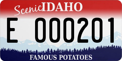 ID license plate E000201