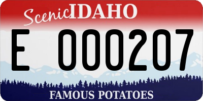 ID license plate E000207