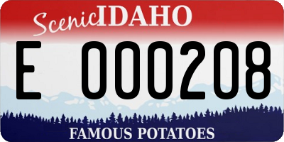 ID license plate E000208