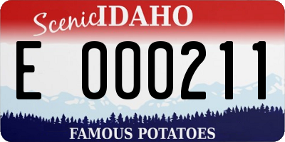 ID license plate E000211