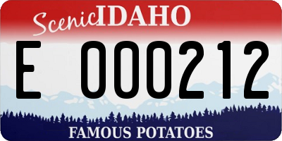 ID license plate E000212