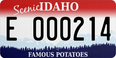 ID license plate E000214