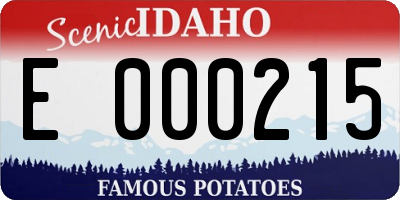 ID license plate E000215