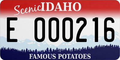 ID license plate E000216