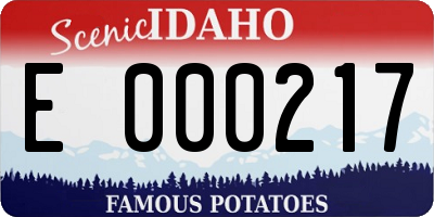 ID license plate E000217