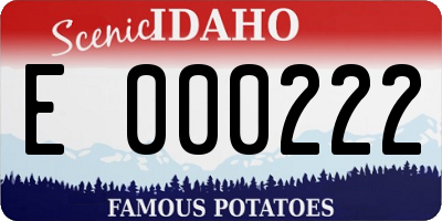 ID license plate E000222